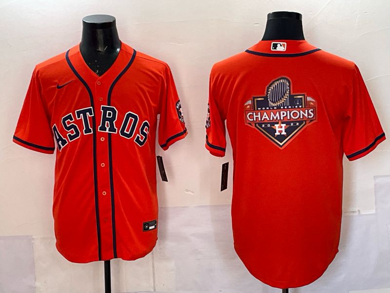 Men 2025 Houston Astros Blank Orange Nike MLB Jersey style 073->youth mlb jersey->Youth Jersey